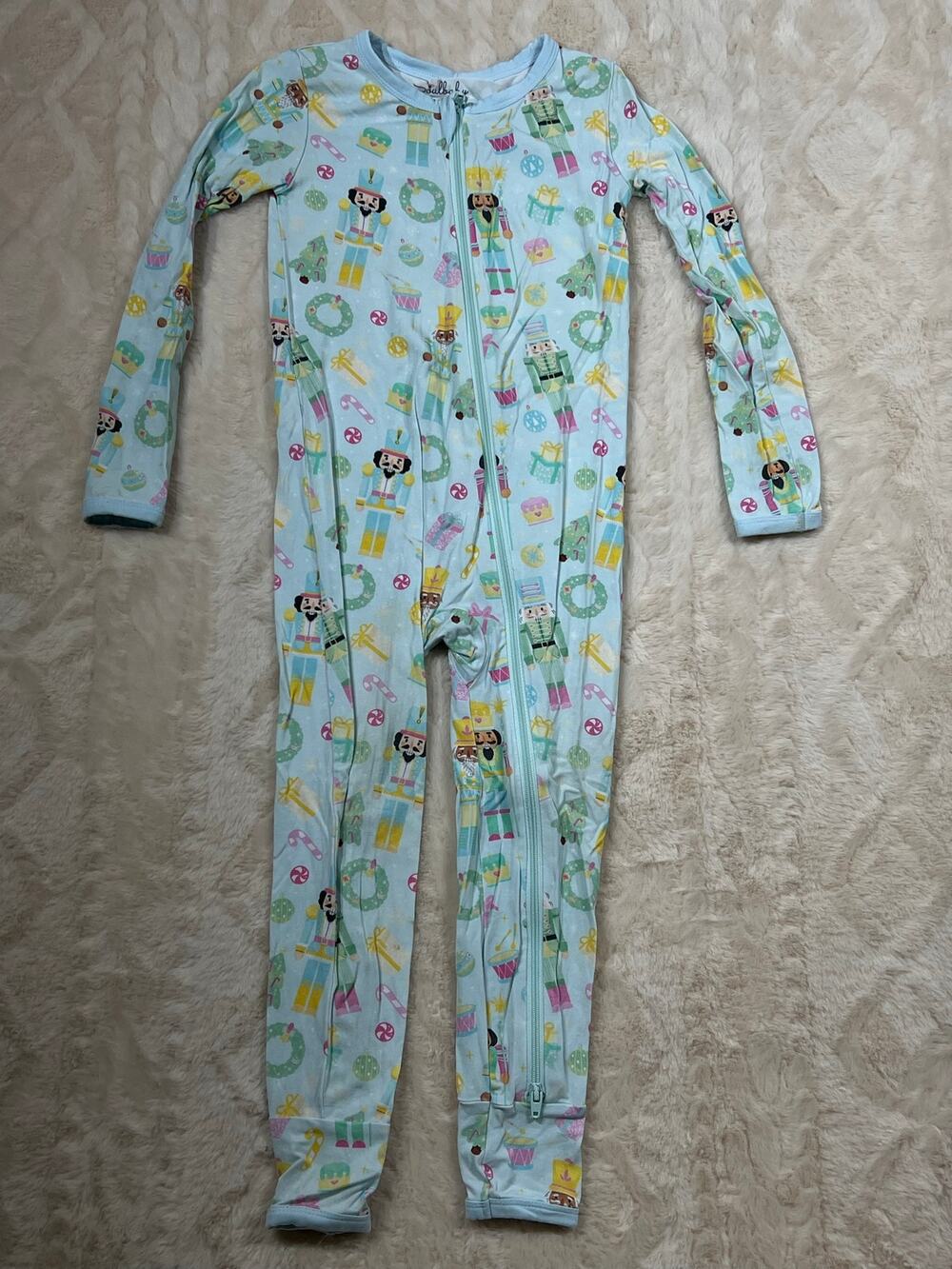 Soul Baby Bamboo Pajamas 18-24M Nutcracker Christmas Zippy Blue EUC